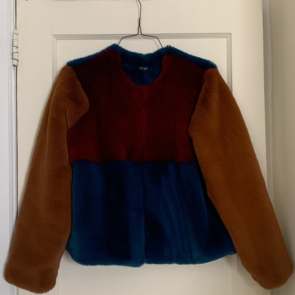COPY - Tri-color NastyGal Faux Fur Jacket